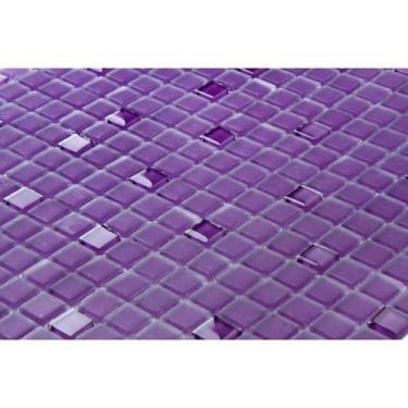 Imagem de Kit 1m² Pastilha de Vidro Cristal 30cm x 30cm Roxo/Lilás Escuro Glass 