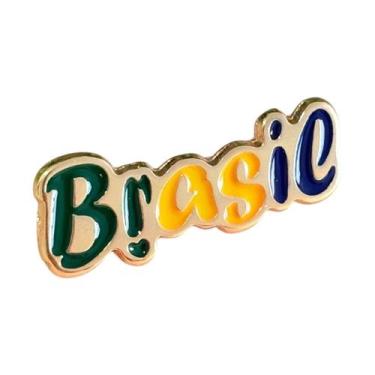 Imagem de Broche Brasil com Letras Coloridas - Pistache Acessórios