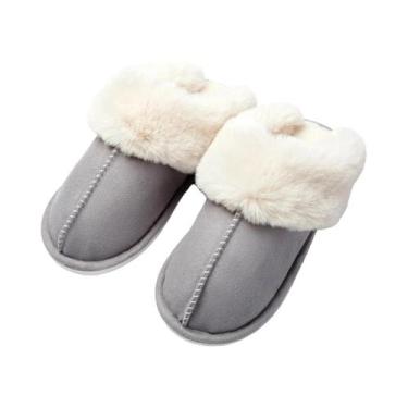 Imagem de Pantufas Femininas De Algodão Peludas E Quentes, Confortáveis Para O O