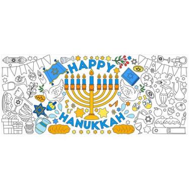Imagem de Pôster para Colorir Dvbonike - Feliz Hanukkah Gigante (140x60cm)