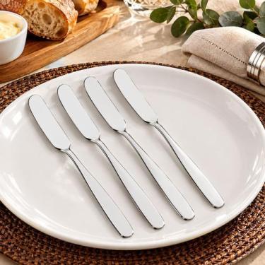 Imagem de Kit 4 Espátulas Manteiga Patê Requeijão Geleia Aço Inox - Losanshop
