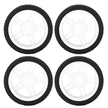 Imagem de Pneus RC 65mm, Pneus Pentagrama RC Ambiental Prático Boa Aderência para Wltoys 144001 1/14 Veículo Off Road(Branco)