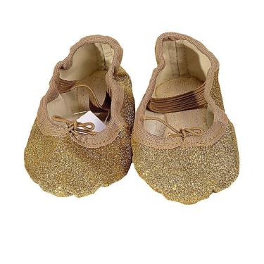 Imagem de Sapatilha Infantil Ballet Glitter Dourada – Banho Maria