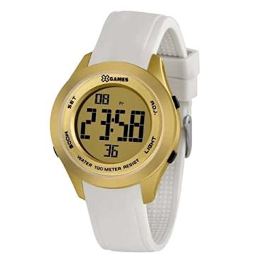 Imagem de Relógio Xgame Feminino Digital Dourado Pulseira Silicone Branca XMPPD598 CXBX