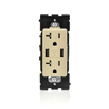 Imagem de Leviton Carregador USB Renu/Tomada Duplex Resistente à Violação, 20A-125VAC, RUAA2-DT, Dapper Tan