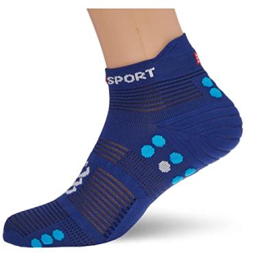 Imagem de Meia de compressão p/corrida cano curto - Low Socks V4.0 - COMPRESSPORT (T2, Azul)