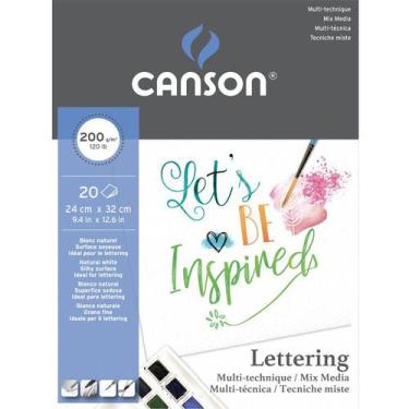 Imagem de Bloco Papel Canson Lettering Mix Media 200G A4 20F