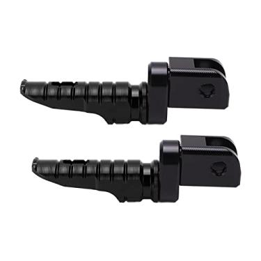 Imagem de Acouto Pedal dianteiro de motocicleta CNC T6063 Par de liga de alumínio de motocicleta Pegs de pedal dianteiro de motocicleta CNC liga de alumínio substituição para Street Triple 765/R/S/RS 2017‑2021 Pedal dianteiro (preto)