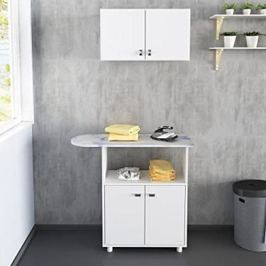 Imagem de Conjunto Lavanderia Multiuso 2 Peças 1 Tábua de Passar Tp3050 1 Armário Aéreo Am3103 Tecno Mobili Branco