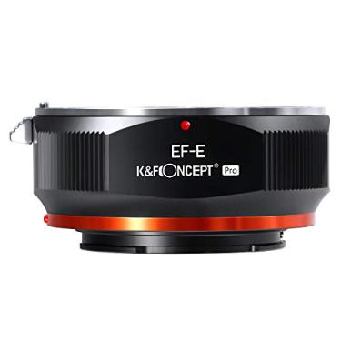 Imagem de K&F Concept Adaptador de montagem de lente para lentes Canon EF EF-S para câmeras sem espelho Sony Alpha E NEX, adaptador de lente de foco manual com design de verniz fosco, sem foco automático