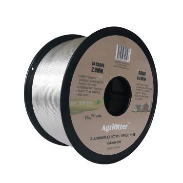 Imagem de Fio de cerca de alumínio elétrico para cerca de jardim, cerca elétrica, cerca de arame de frango, arame de artesanato, 1/4 milha (400M) calibre 14 (2.0 mm) (0,079 polegadas)