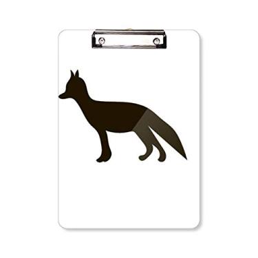 Imagem de DIYthinker Pasta de prendedores de desenho de animal fofo raposa preta placa de suporte A4