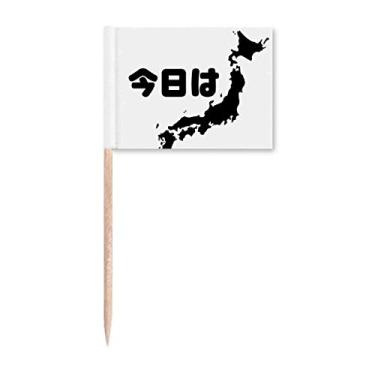 Imagem de Hello Japan Outline Map Greetings Toothpick Flags Marker Topper Decoração de Festa
