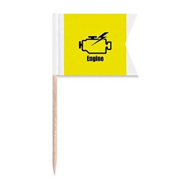 Imagem de Pistão de motor Power Safe Art Deco presente moderno bandeiras de palito de dente marcando para festa bolo comida prato de queijo