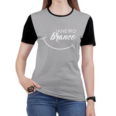 Imagem de Camiseta Janeiro Branco Feminina Blusa Sorriso - Alemark