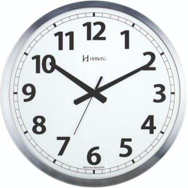 Imagem de Relógio Com Tic-Tac Parede 40cm Branco Alumínio Herweg 6713 - Vrferraz