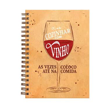 Imagem de Caderno De Receitas Cozinhar Com Vinho Old School Marrom