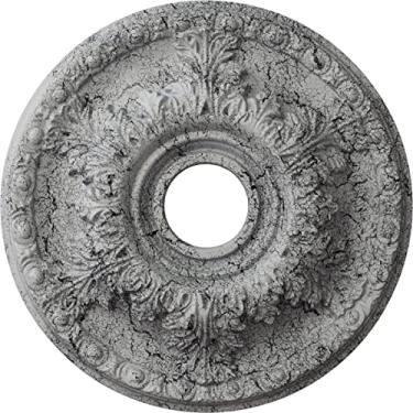 Imagem de Medalhão de teto Ekena Millwork CM18GAAMF Granada, americano, 18"OD x 3 1/2"ID x 2 1/2"P (Fits Canopies up to 6 5/8"), Hand-Painted Ultra Pure White Crackle