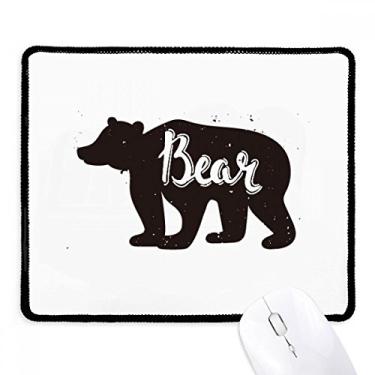 Imagem de Mouse pad Bear preto e branco animal borda costurada tapete de borracha para jogos