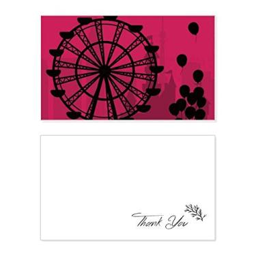 Imagem de Balão roda-gigante parque de diversões, cartão de agradecimento, papel de aniversário, agradecimento de casamento