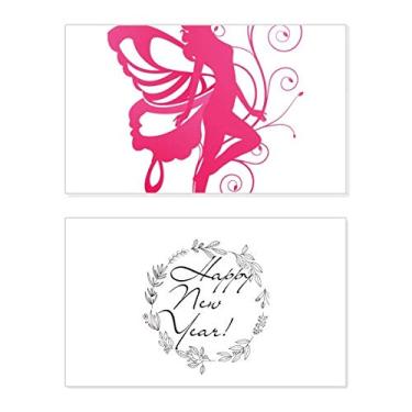 Imagem de Borboleta com asa rosa belo anjo ano novo festival felicitações cartão Bless mensagem presente