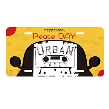Imagem de DIYthinker Placa de carro de grafite com desenho de marco de rua, decoração de carro, dia da paz