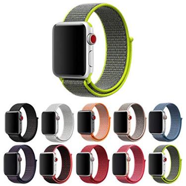Imagem de Pulseira Nylon Loop LTimports, compativel com Apple Watch 42mm Series 11/10, 41mm Series 9/8/7, 40mm Series 6/5/4/SE e Apple Watch 38mm Series 3/2/1 (Verde)