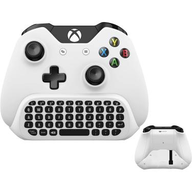 Imagem de ChatPad de teclado sem fio para Microsoft Xbox One S Teclado Branco com receptor USB com tomada de áudio/fone de ouvido para Xbox One Elite &amp; Slim Controller