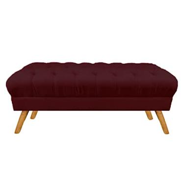 Imagem de Puff Decorativo Retrô Paris Capitonê 1 Metro Pé Palito Suede Vermelho Bordo - LM DECOR