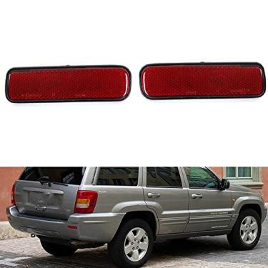 Imagem de 2 Peças Reflector Do Pára Choques Traseiro Do Carro Luz De Travagem Lâmpada De Marcação Para Jeep Grand Cherokee 1999-2006