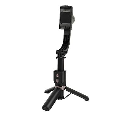Imagem de Estabilizador Gimbal para Smartphone, Estabilizador móvel portátil dobrável com controle remoto, luz de enchimento, haste de extensão e tripé embutidos, estabilizador portátil de rotação de 360° para vlogging