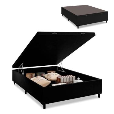 Imagem de Cama Box Com Baú Casal 1,38 Com 41cm De Altura Prince Preto Preto