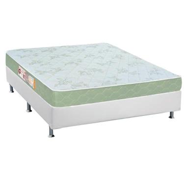 Imagem de  Cama Box Casal: Colchão Espuma D33 Castor Sleep Max + Base CRC Courano White(138x188)