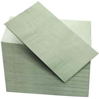 Imagem de Guardanapos de jantar verde sálvia, guardanapos de coquetel descartáveis de papel para jantar de casamento, aniversário, Ação de Graças, lembrancinhas de festa de chá de panela, 33 x 15,75 polegadas (200 peças)