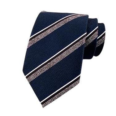 Imagem de GGWMSKRH Gravata masculina 1 peça masculina 8 cm carreira gravata listrada camisa de negócios, F, tamanho �nico