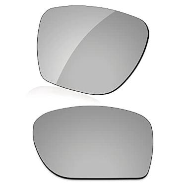 Imagem de LenzReborn Substituição de lente polarizada de alto impacto para óculos de sol Oakley Sylas OO9448 57 mm - cinza prateado - espelhado polarizado