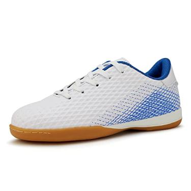 Imagem de Hawkwell Tênis de futebol esportivo unissex para meninos e meninas (bebê/criança pequena/criança grande), Branco, 5 Big Kid
