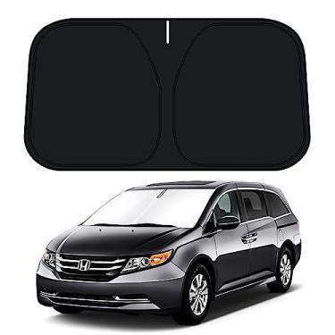 Imagem de D-Lumina Para-brisa para-sol para 2011-2017 Honda Odyssey Mini Van Acessórios, para-sol de janela frontal Protetor de viseira de sol bloqueia raios UV calor, 2 camadas 210T material dobrável