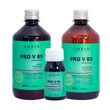 Imagem de Âmbar Profissional Monovit Pro V B5 Fortalecedor Capilar Antiqueda Resistência aos Fios e Restauração do Bulbo Capilar - Shampoo, Máscara e Tônico