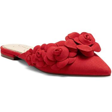 Imagem de Jessica Simpson Women's CYMIA Floral Slip On Mules Shoes, Wicked Red, 9