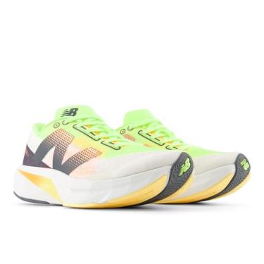 Imagem de New Balance FuelCell Rebel V4 Tênis de corrida masculino, Branco/Branco-Limão Branco/Manga Quente, 45