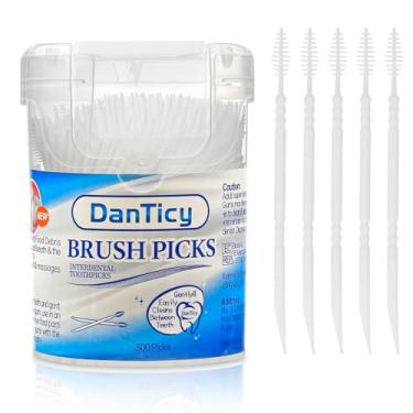 Imagem de DanTicy Palitos interdentais, palitos de fio dental de cerdas macias, ajuda a remover placas e detritos entre seus dentes, 300 peças (pacote com 1)