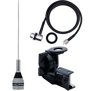 Imagem de Antena Móvel 1/4 Vhf 50cm M-300C Suporte Bi-Articulado Calha Cabo Mini