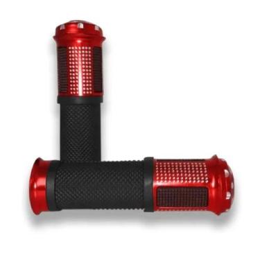 Imagem de Manopla Moto Esportiva Aluminio Vermelha Modelo Rizoma - Rasing