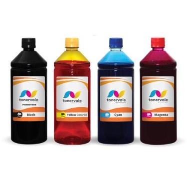 Imagem de 4 Tinta Para HP GT 5810 5811 5820 5822 de 1L BK Pigmentado - Toner Val