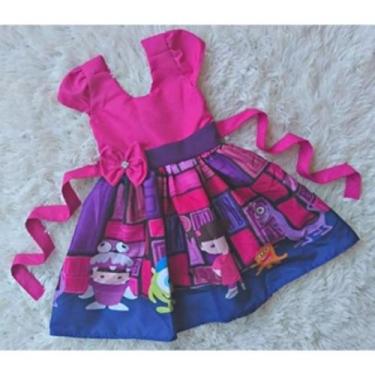 Imagem de Vestido Menina Infantil Temático Simples Boo Monstro Sa - EDYNHOKIDS, 