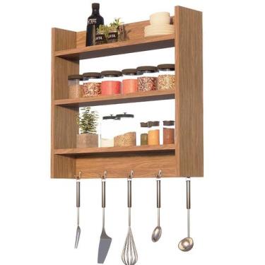 Imagem de Porta Condimentos Parede Temperos Cor Amendoeira 3 - Facris