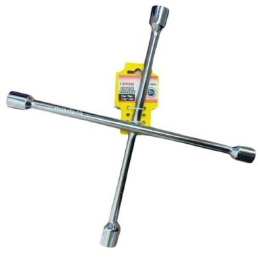 Imagem de Chave De Roda Tipo Cruz 4 Bocas - 17mm X 19mm X 21mm X 23mm P/ Carro -