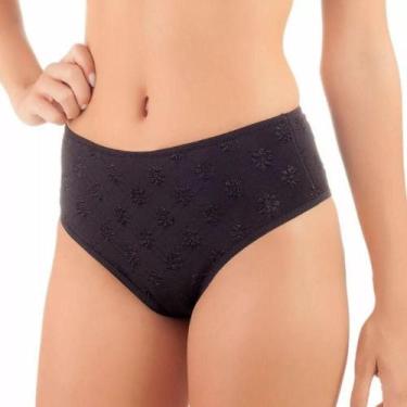Imagem de Calcinha Clássica Duloren 129771 Estampa Flores, Preto, EG