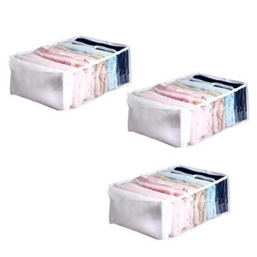 Imagem de Kit 3 Colmeias Organizadoras Branco 40x30x15cm Gavetas Guarda-Roupas -